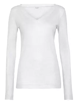 Brunello Cucinelli футболка в рубчик, серебряный