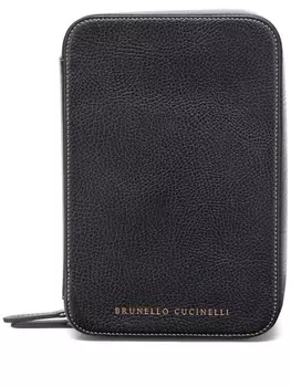 Brunello Cucinelli футляр для очков с логотипом, черный