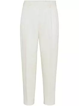 Brunello Cucinelli габардиновые брюки, белый
