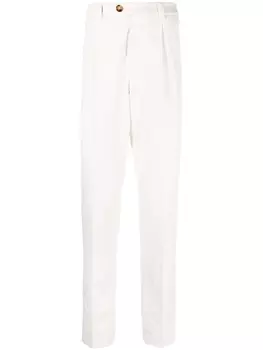 Brunello Cucinelli габардиновые брюки прямого кроя, нейтральный цвет