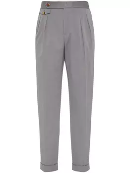 Brunello Cucinelli габардиновые брюки, серый