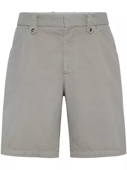 Brunello Cucinelli габардиновые шорты-бермуды, зеленый