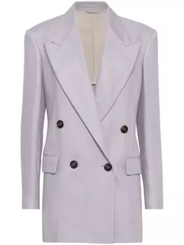Brunello Cucinelli габардиновый блейзер, фиолетовый