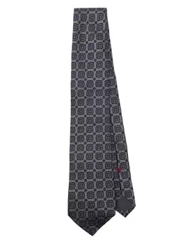 Brunello Cucinelli галстук из жаккардового шелка с узором, серый