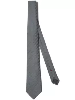 Brunello Cucinelli галстук с полосками, серый