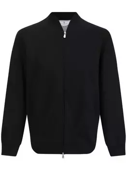 Brunello Cucinelli хлопковая толстовка с застежкой-молнией спереди, черный