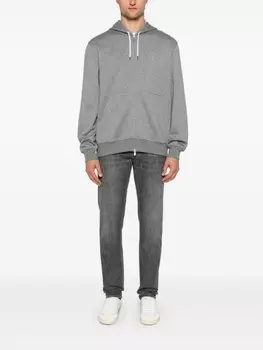 Brunello Cucinelli худи из джерси, серый