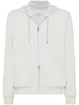 Brunello Cucinelli худи на молнии, белый