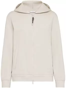 Brunello Cucinelli худи на молнии, нейтральный цвет