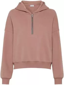 Brunello Cucinelli худи на молнии с декором Monili, розовый