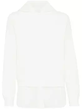 Brunello Cucinelli худи с декором Monili, белый