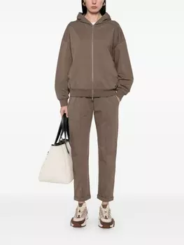 Brunello Cucinelli худи с декором Monili, коричневый
