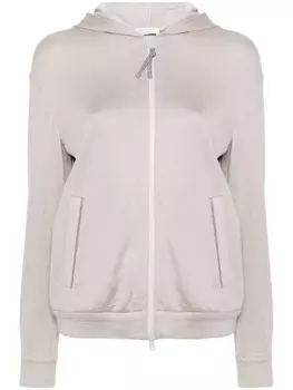 Brunello Cucinelli худи с декором Monili, нейтральный цвет