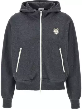 Brunello Cucinelli худи с логотипом, серый