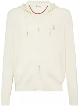 Brunello Cucinelli худи в рубчик, нейтральный