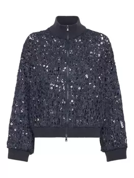 Brunello Cucinelli кардиган Dazzling с вышивкой, синий