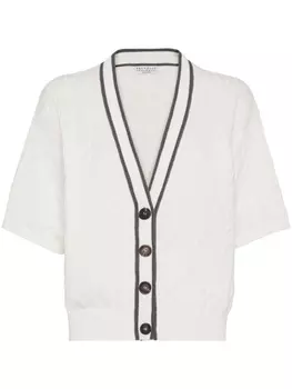 Brunello Cucinelli кардиган фактурной вязки, белый