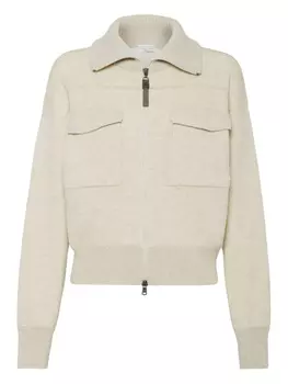 Brunello Cucinelli кардиган фактурной вязки, нейтральный