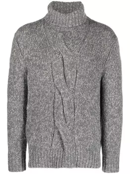 Brunello Cucinelli кардиган фактурной вязки с высоким воротником, серый