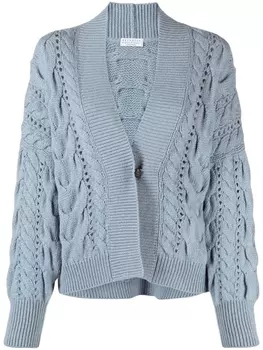 Brunello Cucinelli кардиган фактурной вязки, синий