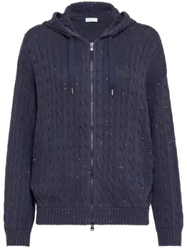 Brunello Cucinelli кардиган фактурной вязки, синий