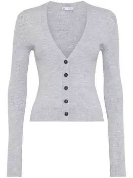 Brunello Cucinelli кардиган из смеси вирджинской шерсти и кашемира, серый