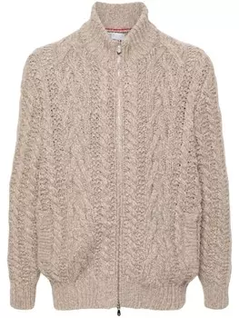 Brunello Cucinelli кардиган крупной вязки, нейтральный цвет