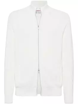Brunello Cucinelli кардиган на молнии, белый