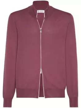 Brunello Cucinelli кардиган на молнии, красный