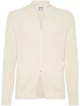 Brunello Cucinelli кардиган на молнии, нейтральный цвет
