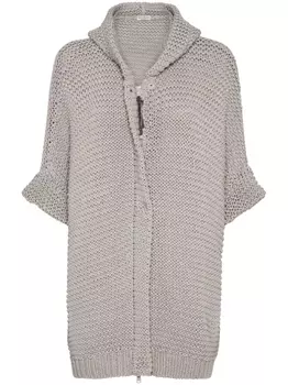 Brunello Cucinelli кардиган на молнии с капюшоном, нейтральный цвет