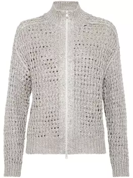 Brunello Cucinelli кардиган на молнии, серый
