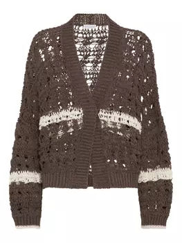 Brunello Cucinelli кардиган рыхлой вязки, коричневый
