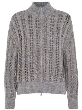 Brunello Cucinelli кардиган рыхлой вязки, серый