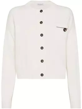 Brunello Cucinelli кардиган с декором Monili, белый