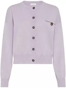 Brunello Cucinelli кардиган с декором Monili, фиолетовый