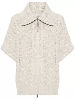 Brunello Cucinelli кардиган с декором Monili, нейтральный цвет