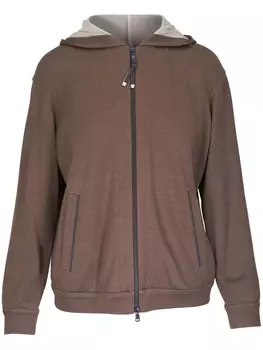 Brunello Cucinelli кардиган с капюшоном, коричневый