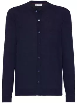 Brunello Cucinelli кардиган с круглым вырезом, синий