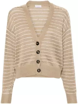 Brunello Cucinelli кардиган с пайетками, нейтральный цвет