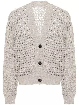 Brunello Cucinelli кардиган с пайетками, серый