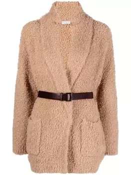 Brunello Cucinelli кардиган с поясом, нейтральный цвет