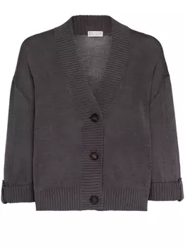 Brunello Cucinelli кардиган с V-образным вырезом, серый