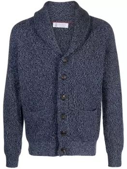 Brunello Cucinelli кардиган с V-образным вырезом, синий