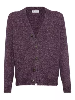 Brunello Cucinelli кардиган с V-образным вырезом, фиолетовый