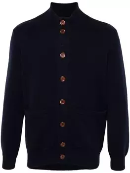 Brunello Cucinelli кардиган с высоким воротником, синий