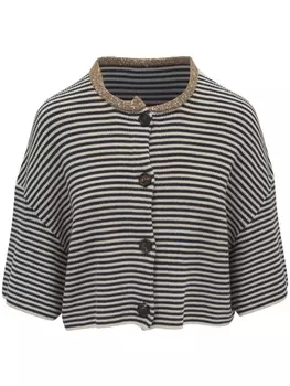 Brunello Cucinelli кардиган в полоску, нейтральный цвет