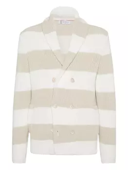 Brunello Cucinelli кардиган в полоску, нейтральный