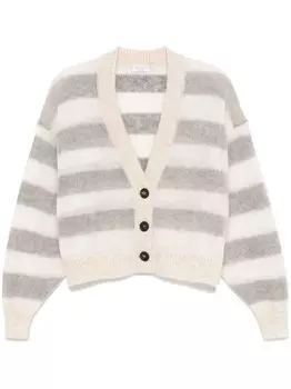 Brunello Cucinelli кардиган в полоску, серый