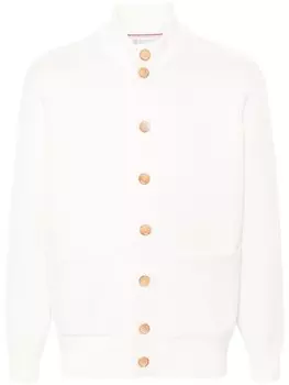 Brunello Cucinelli кардиган в рубчик, белый
